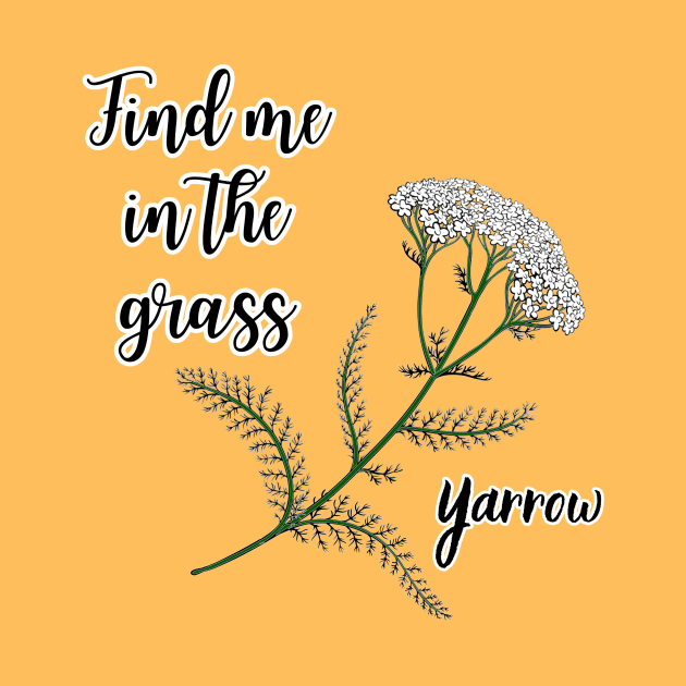 Find me in the grass Yarrow Achillea Millefolium by Kamila's Ideas