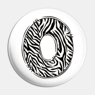 Zebra Letter O Pin