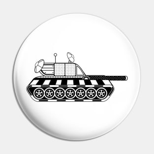 Black and White Patterned Cartoon Tank (Variant 1) Pin