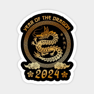 Golden Year of the Dragon 2024 - Lunar New Year 2024 Magnet
