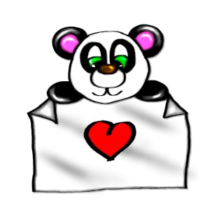 Cute Baby Panda with heart T-Shirt