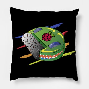 Battle robot with heart raspberry pi Pillow