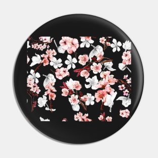 Hand painted cherry blossom pattern design Pin