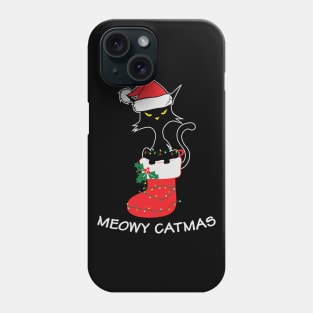 Meowy Catmas Christmas Stockings Gift for Cat Lovers Phone Case