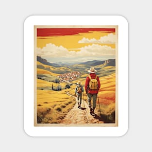 Camino de Santiago Spain Travel Tourism Retro Vintage Art Magnet