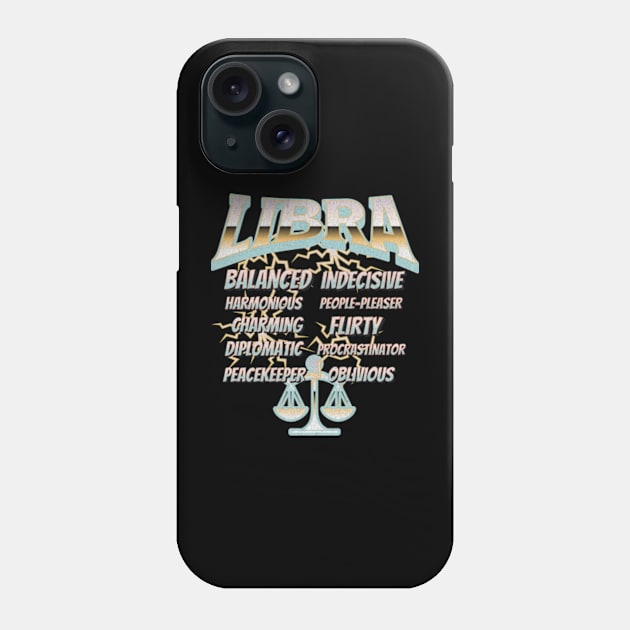 Libra Retro 90s Band Zodiac Birthday Traits Lightning Phone Case by Lavender Celeste