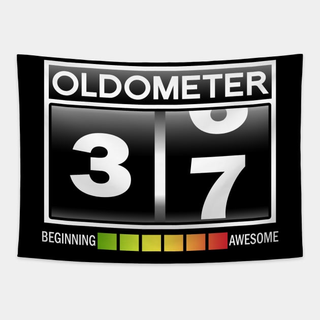 Oldometer 37 Awesome Since 1983 Funny 37th Birthday Gift Tapestry by Shops PR