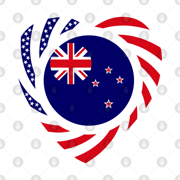 New Zealander American Multinational Patriot Flag Series (Heart) by Village Values