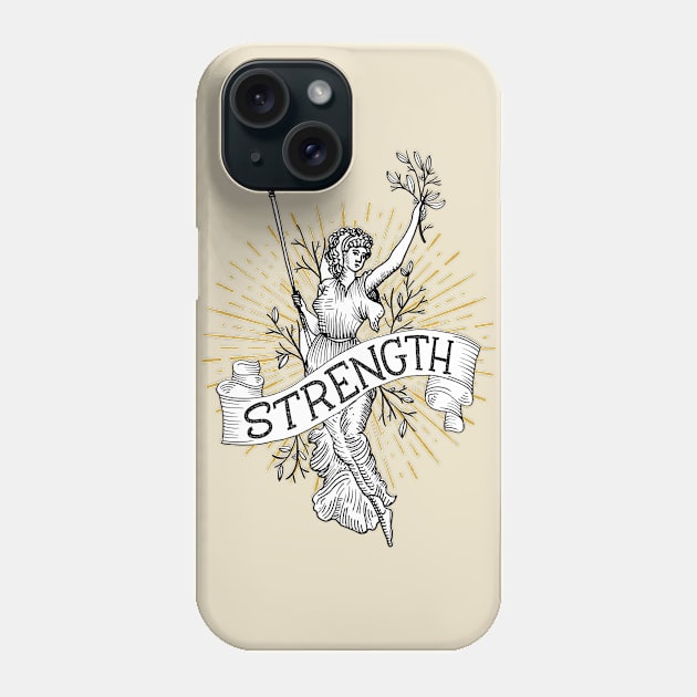 lady strength Phone Case by MatthewTaylorWilson