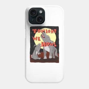 Tonight We Howl wolf and rabbit howling at the moon Phone Case