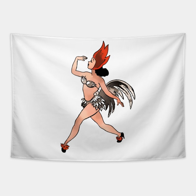 Stargirl dancing show woman Tapestry by Marccelus