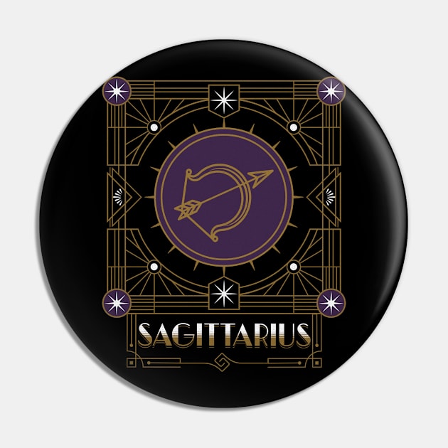 Great Sagittarius Deco Pin by Skyborne Designs