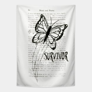 Survivor- black design Tapestry