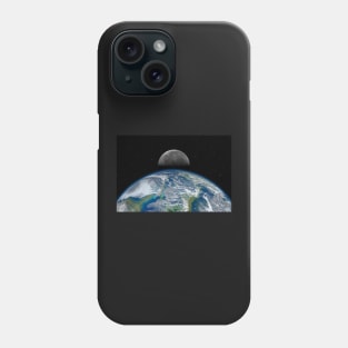 Planet Earth and Moon against dark starry sky Phone Case