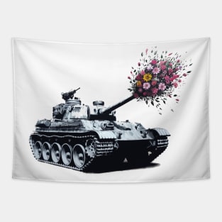 Flower Power Tank Banksy Style Tapestry