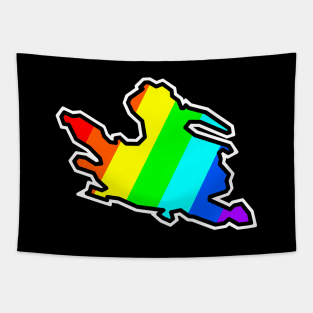 Mayne Island Silhouette in Rainbow Colours - Colourful Pattern - Gulf Islands Gift - Mayne Island Tapestry