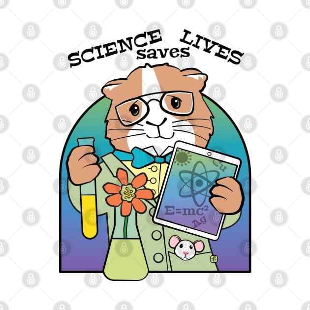 Science Saves Lives Cute Guinea Pig by Sue Cervenka