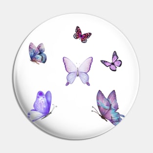 Lavender Butterflies Pack Pin