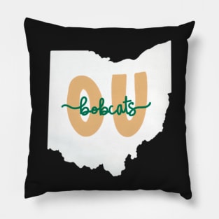 OU Bobcats White Ohio Pillow