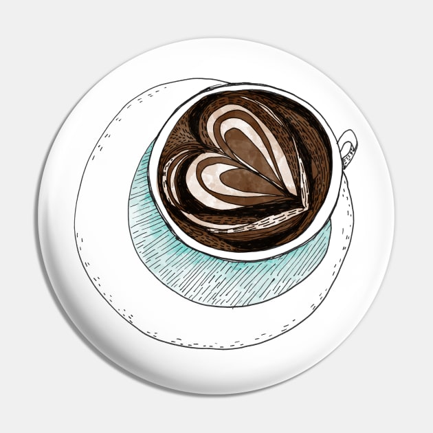 I Love You a Latte Pin by InkedinRed