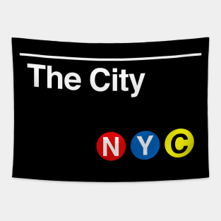 The City Subway Sign Tapestry