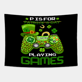 P is for playing games st patricks day Tapestry