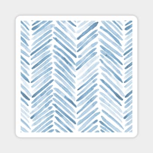 Baby blue watercolor herringbone Magnet