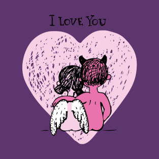 angel & devil love T-Shirt