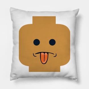 Rude Minifig Face Sticking Tongue Out Pillow