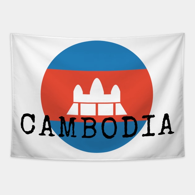 Cambodia and Cambodian circle with flag pattern Tapestry by CuteBotss