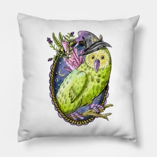 Nonbinary Pride Witch Kakapo Bird in Digital Pillow