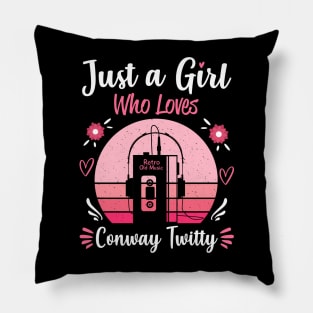 Just A Girl Who Loves Conway Twitty Retro Headphones Pillow