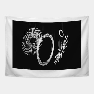 Abstract art with cool lights black white Tapestry