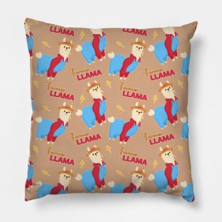 Farmer Llama Tan Pattern Pillow