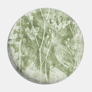 Wild Flowers Earthy Soft Green Pin