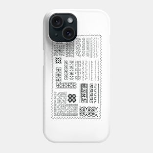 Tribal style Test pattern Black on default Ecru background Phone Case