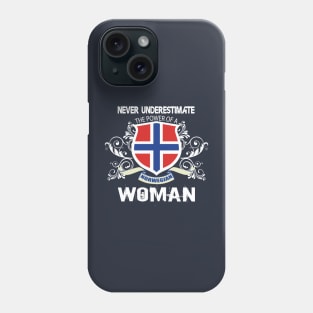 NEVER UNDERESTIMATE THE POWER OF A NORWEGIAN WOMAN Phone Case