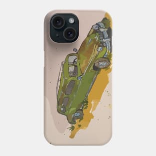 Old green antique DeSoto car on Route 66 Phone Case