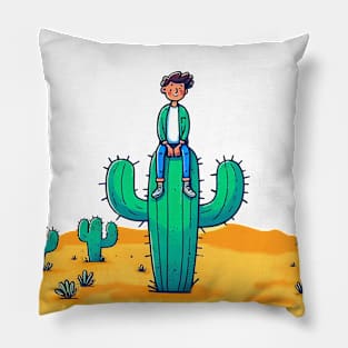 Sitting on thorns on a Mexican cactus Pillow