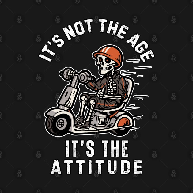 Skeleton Riding Scooter Bike Attitude Positivity Quote. by BaliChili