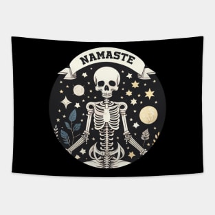 Namaste Skull Tapestry