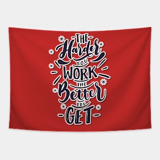 Work Hard Black Tapestry