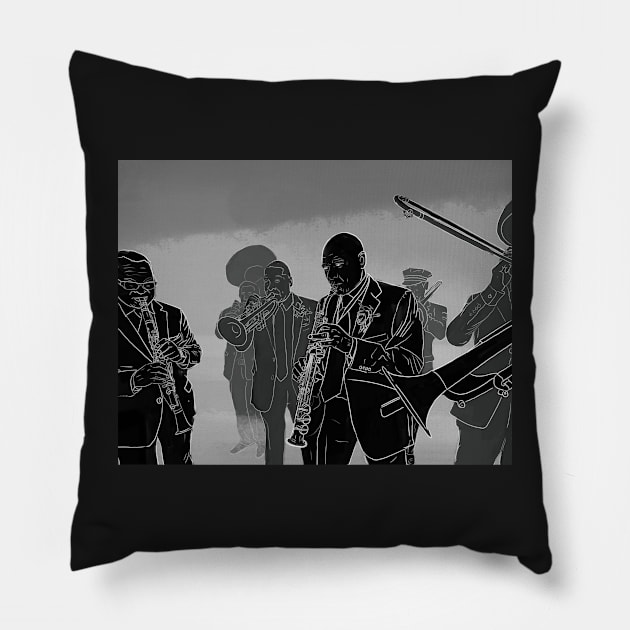 Foggy Jazz Funeral Pillow by laceylschmidt