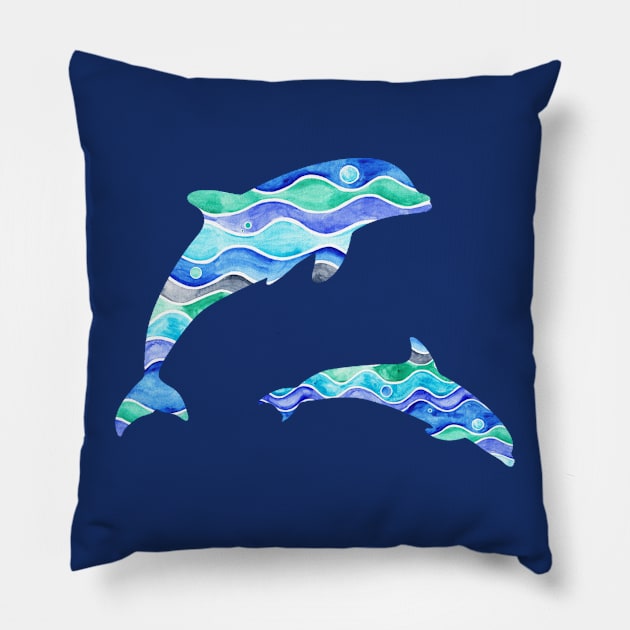 Ocean Dolphin Pattern Pillow by Timone