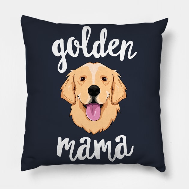 Golden Retriever Mama T-Shirt for Women Mother Dog Pet Gift Pillow by 14thFloorApparel