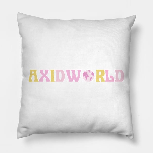 Pink and Yellow AXIDWORLD Pillow by sydneyurban