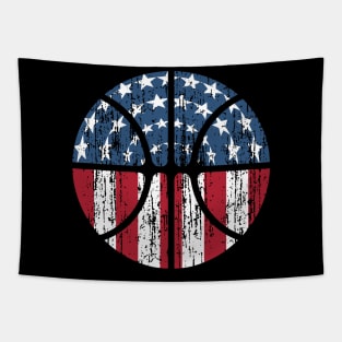 American Flag Grunge Basketball Patriotic Stars and Stripes Tapestry