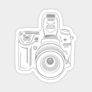 Grey and White Camera Magnet