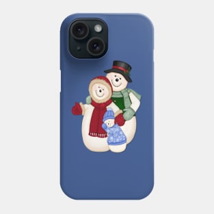 Snow Family Glitter and Snowflakes Phone Case