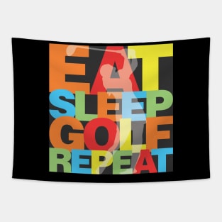 Eat Sleep Golf Repeat Tapestry